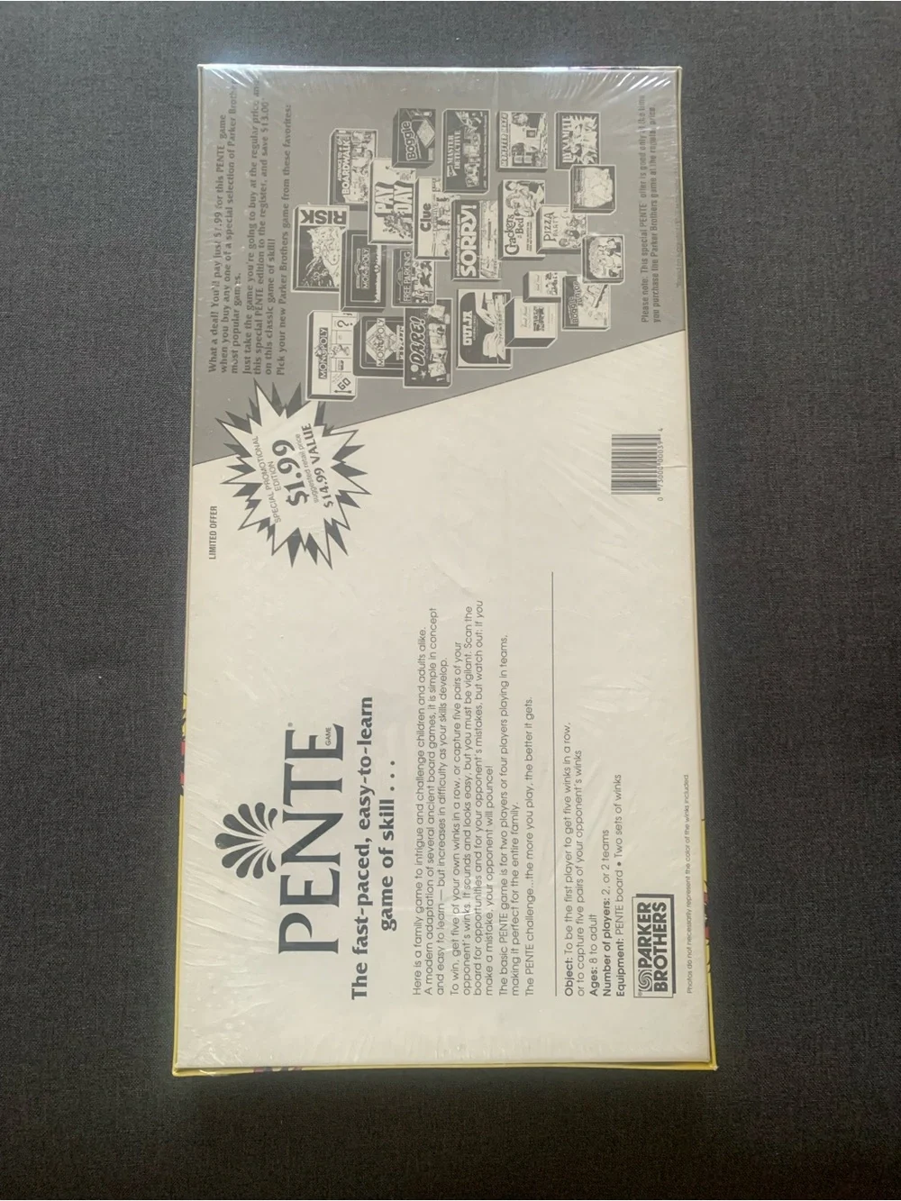 Parker Brothers 1989 Pente Classic Strategy Board Game Special Promotional NWT